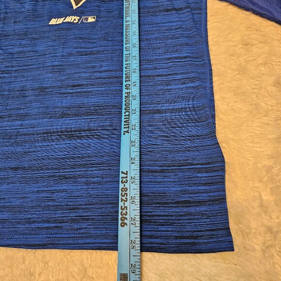 The Nike Tee Men's Toronto Blue Jays Ac Velocity Raglan Legend 3/4 Sleeves Shirt - Picture 5 of 9